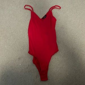 red bodysuit